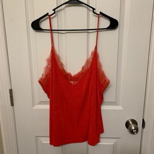 Red flowy tank top